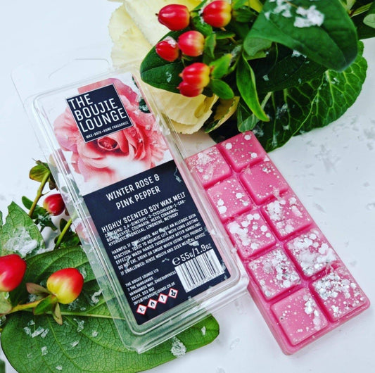 Winter Rose & Pink Pepper Scented Wax Melt by The Boujie Lounge