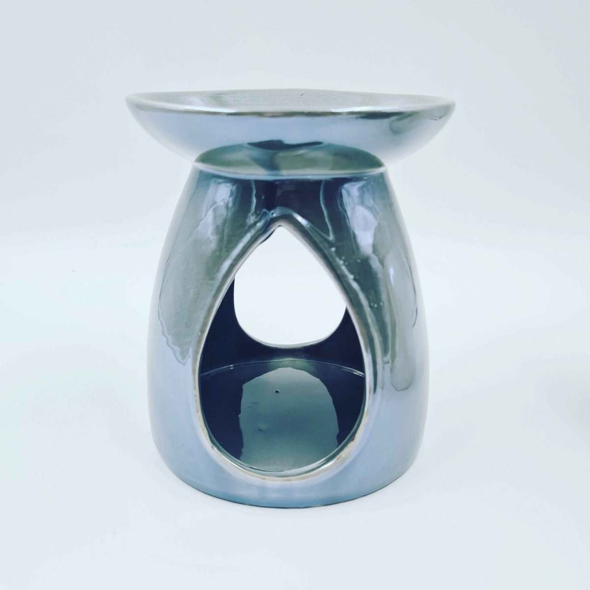 Grey Pearlescent Tear Drop Ceramic Wax Burner | The Boujie Lounge